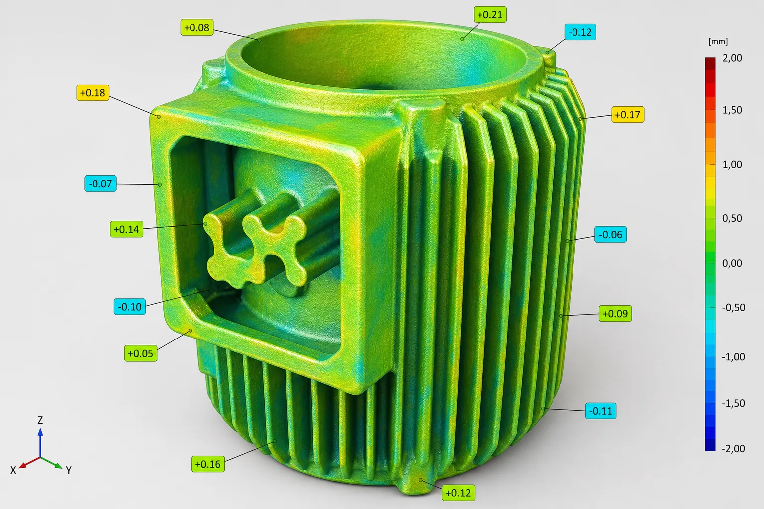 3D-Vermessung eines Gussgehäuses