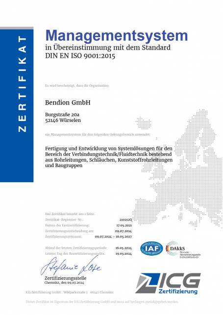 Zertifikat DIN EN ISO 9001:2015