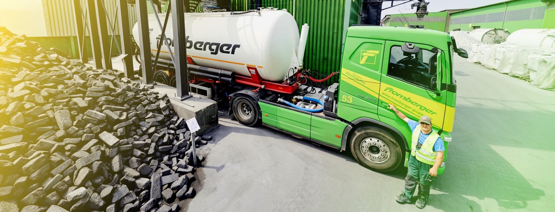 Entladung eines LKW