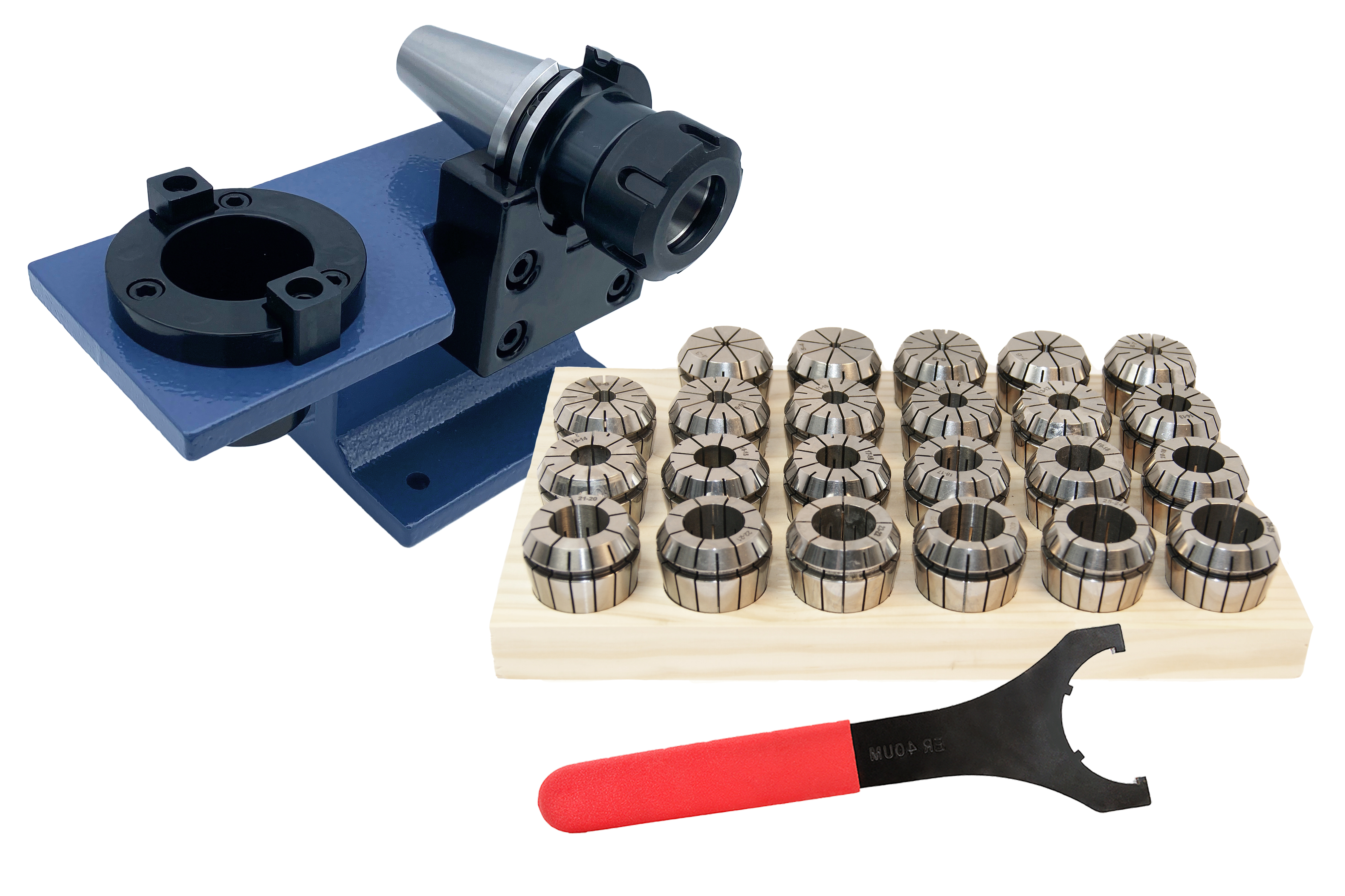 SK40 Montageblock inkl. Spannzangensatz ER25 (430E) & -Futter SK40 DIN 69871 ER25 A=60 mm