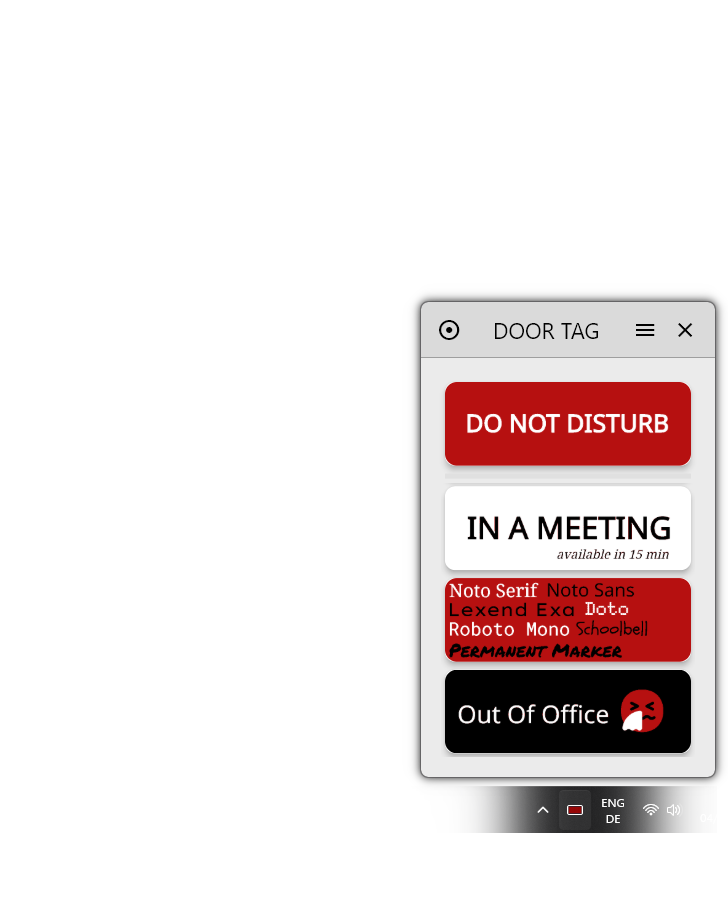 DoorTag app home screen