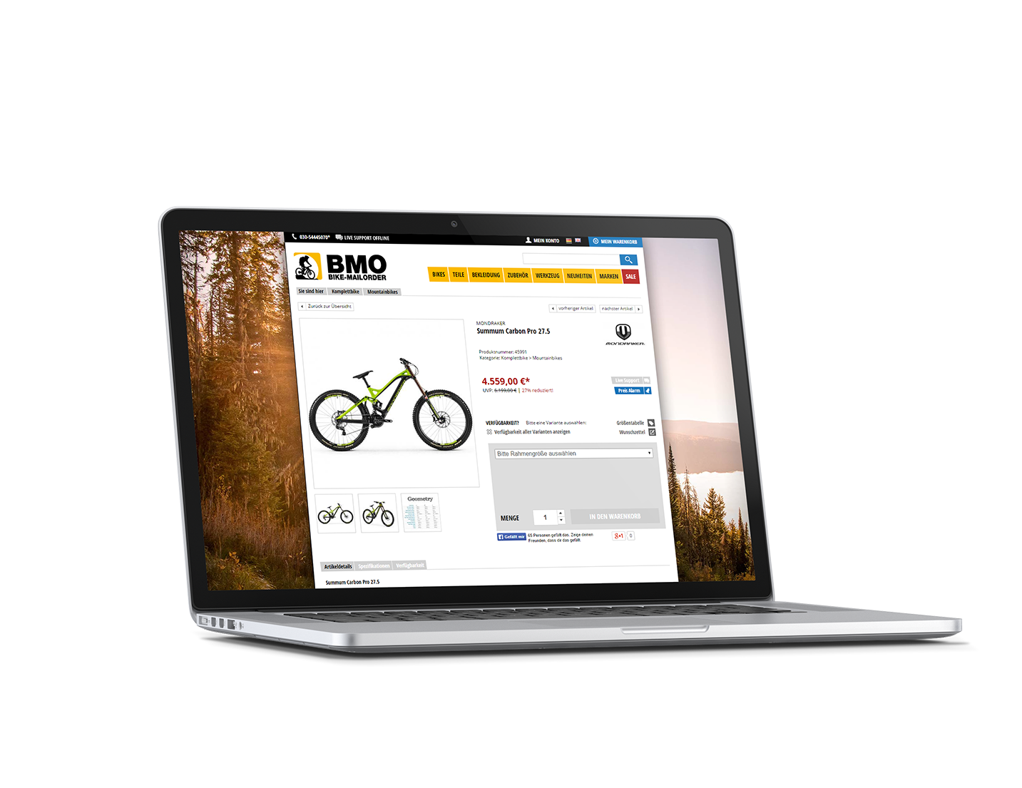 Onlineshop BMO BikeMailorder