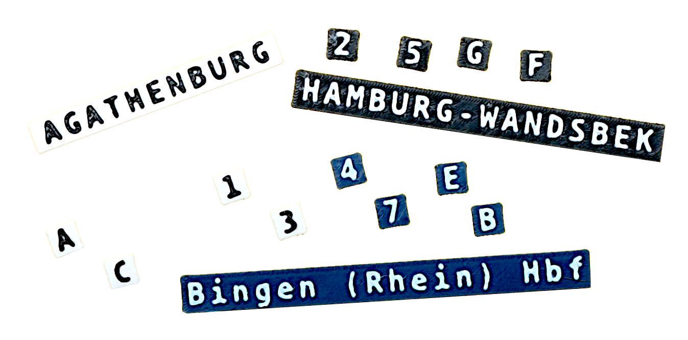 Station signs from our own configurator