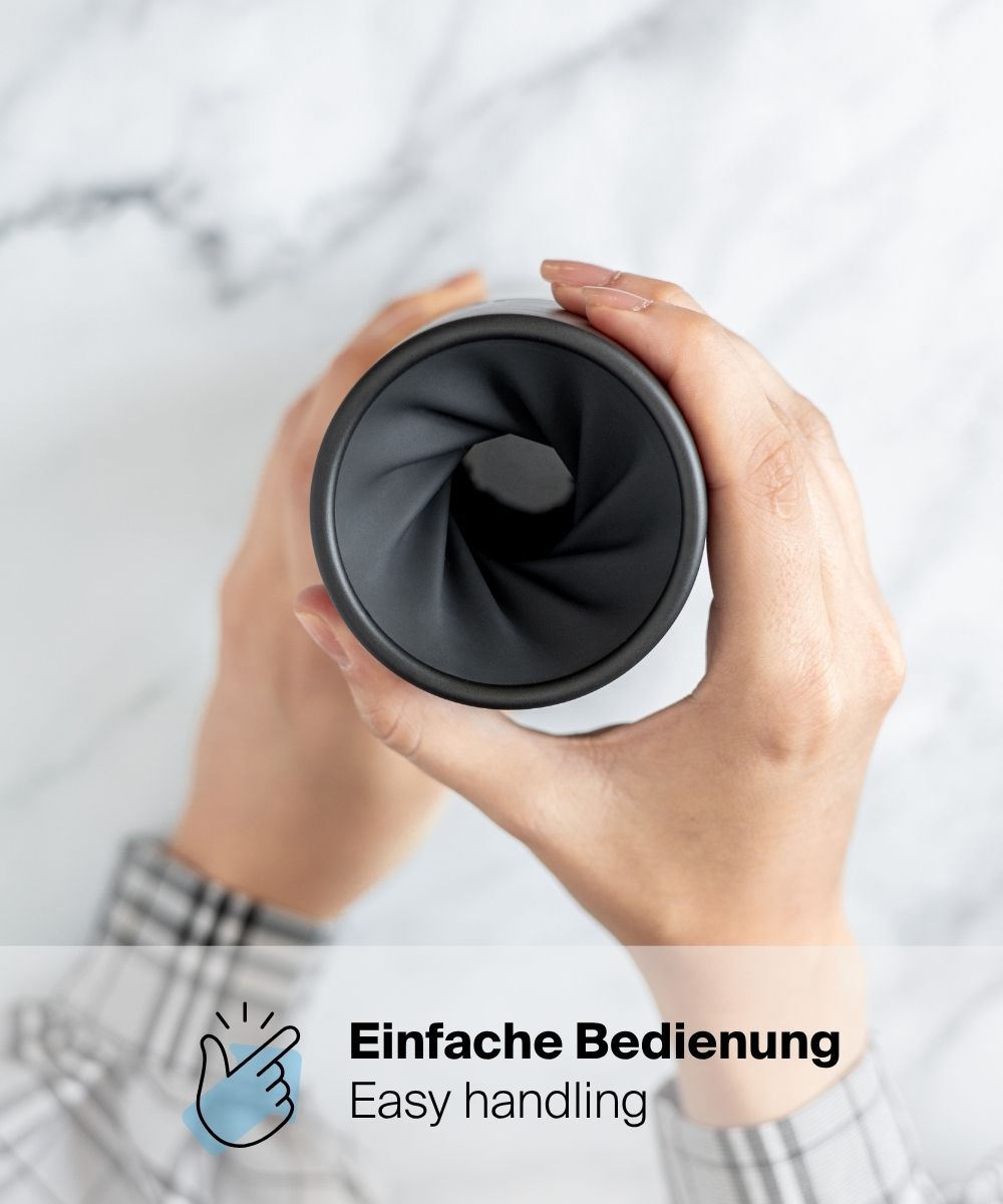 Bedienung des patentierten Drehverschlusses mit einem Dreh