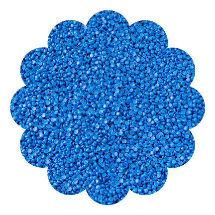 Rieselfähige Masse (Beispiel blaues Crumble)