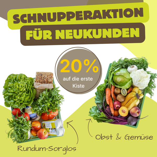 Bio-Kisten mit Obst und Gemüse
