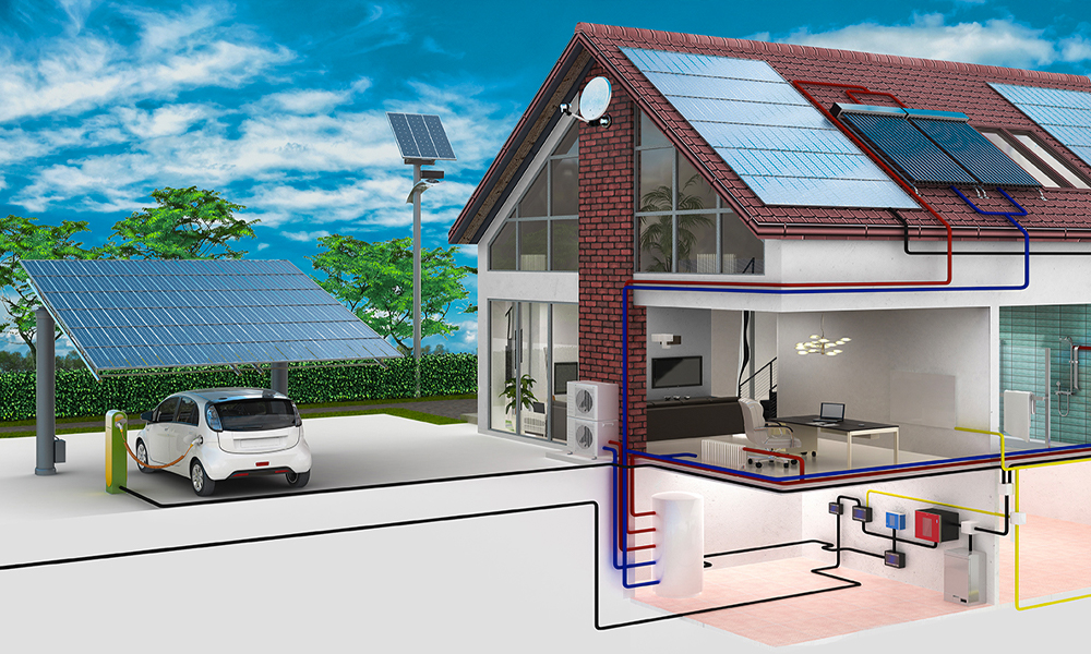 Komplette Verkabelung für Solarstrom