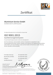 Zertifikat ISO 9001