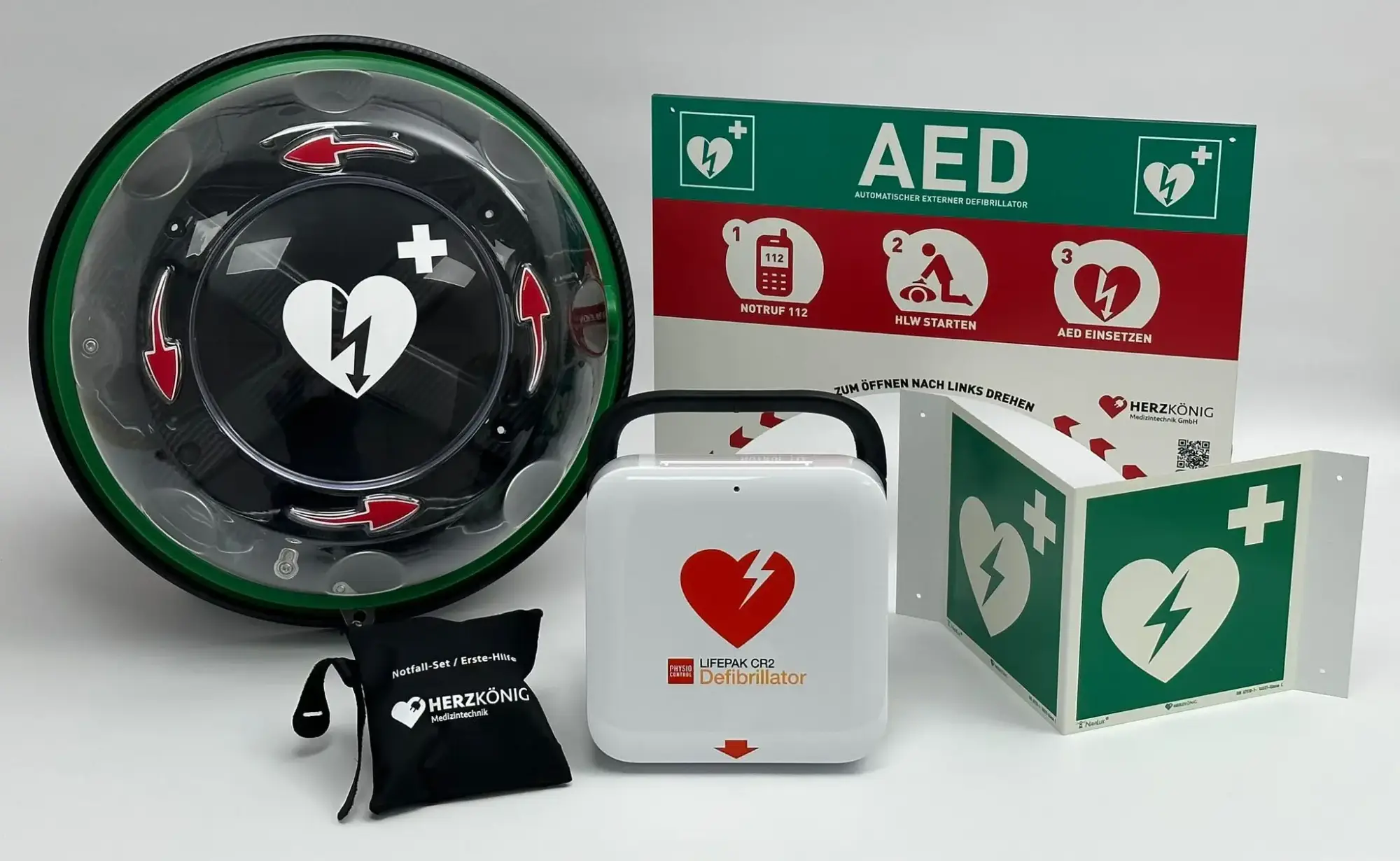 LIFEPAK CR2 Bundle mit Rotaid Indoor Wandschrank