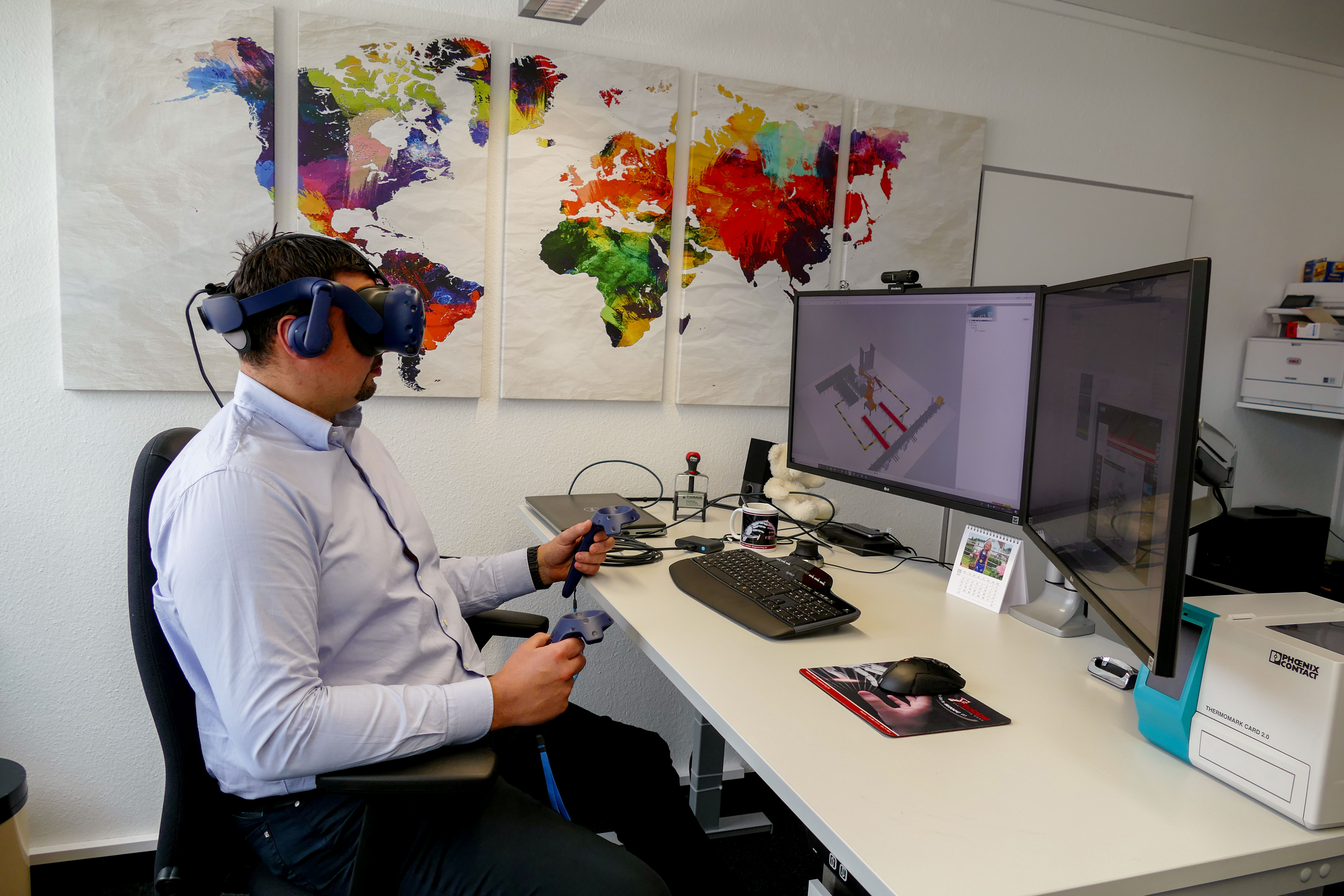 Virtuelle Betrachtung eines Anlagenkonzepts mit VR-Brille