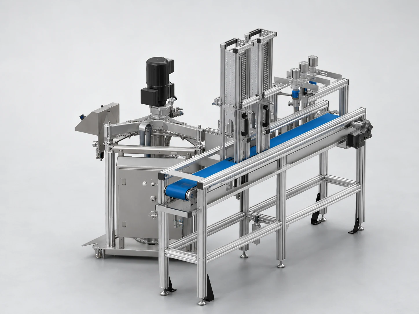 Sondermaschine mit Förderband und Aluminiumprofil-Konstruktion