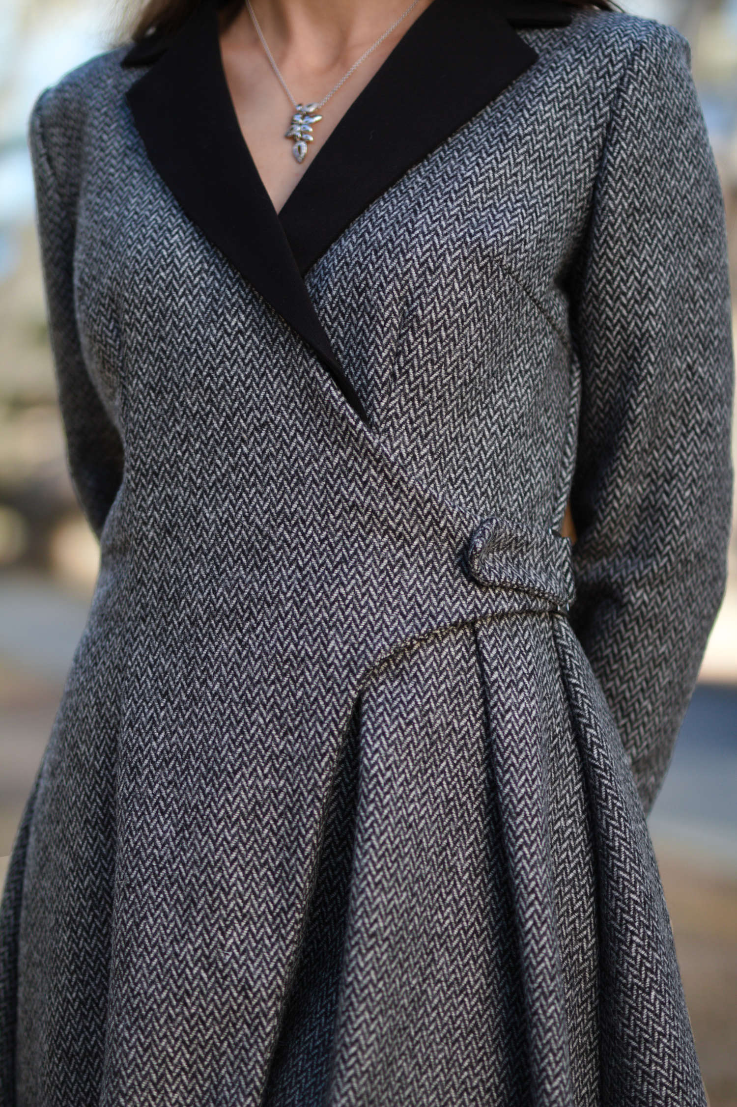 Flanell Herringbone in Grau
