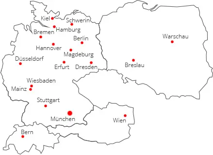 DACH location map