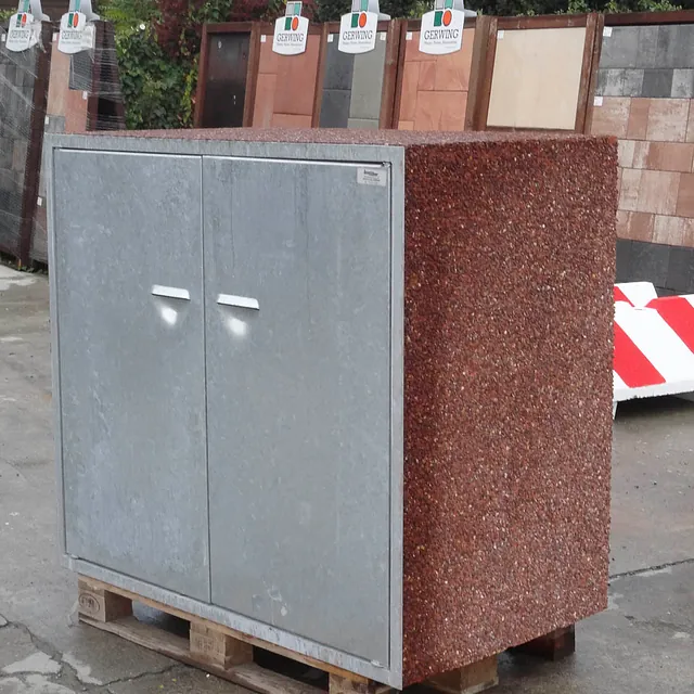 Müllbox mit verzinkter Tür