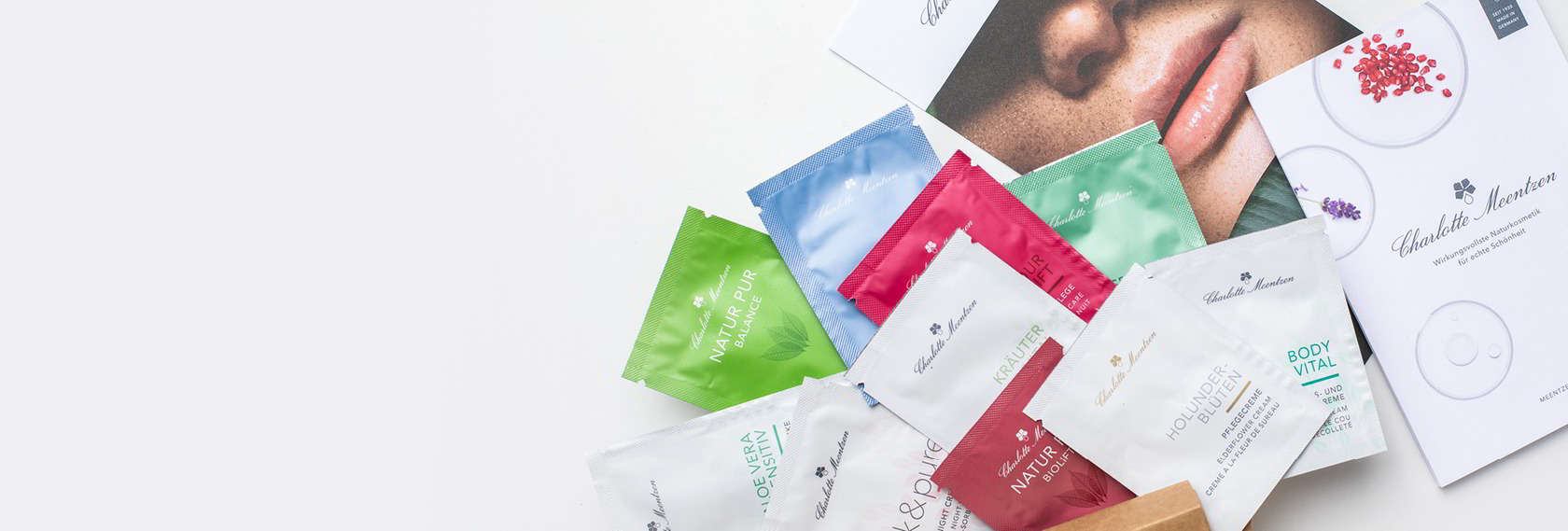 Probierpaket mit zehn Produkten in Probiergröße