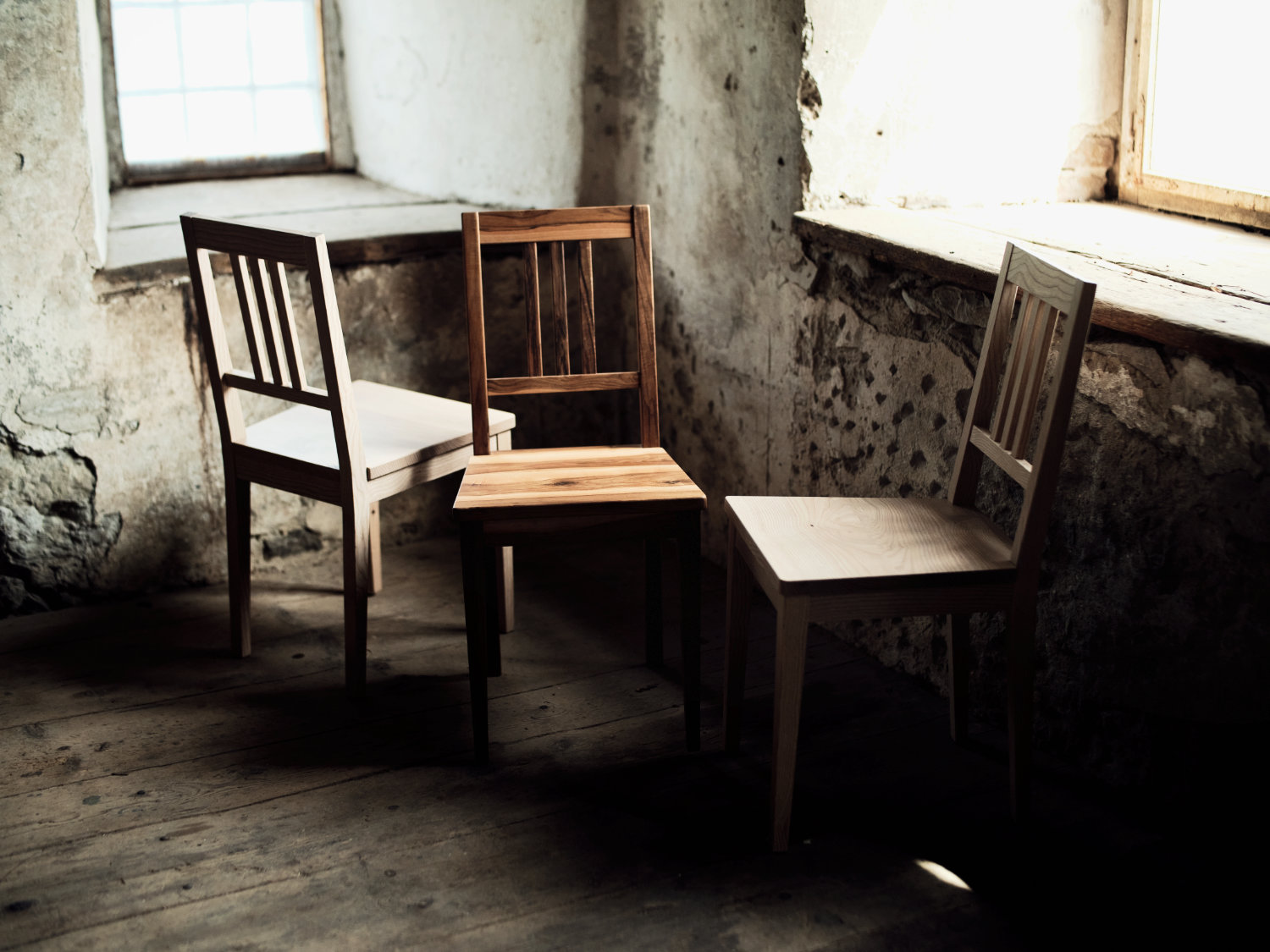 Trilogie chairs, solid wood in three variations