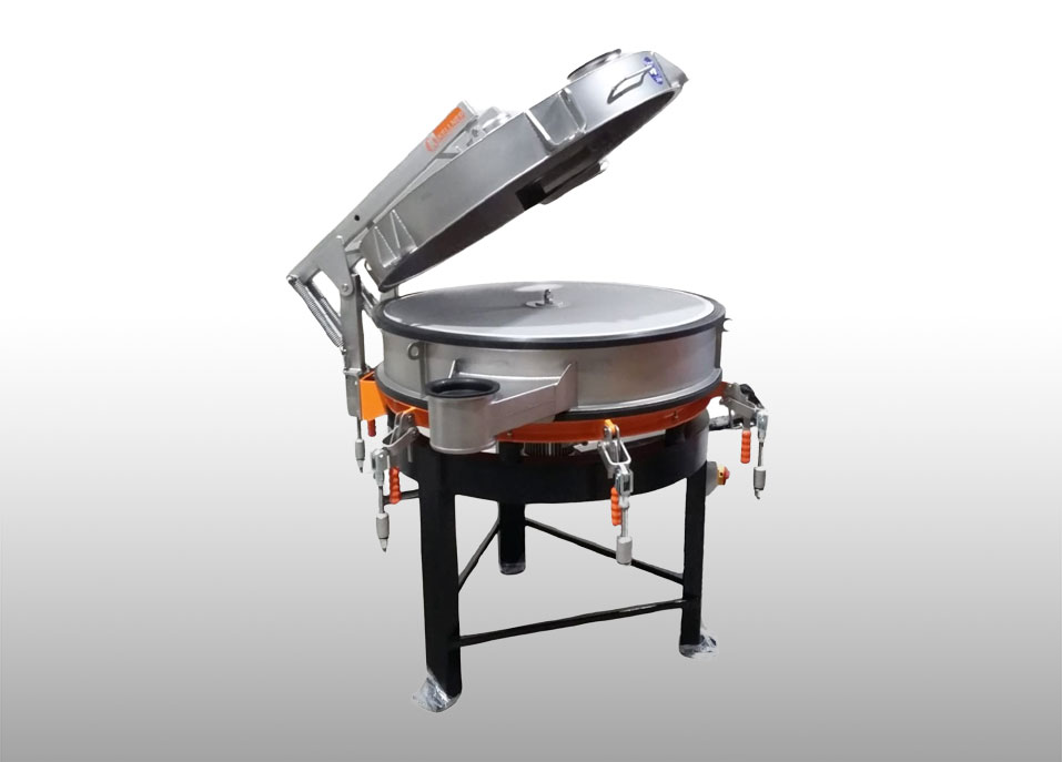 Vibrationssiebmaschine mit Klapphaube