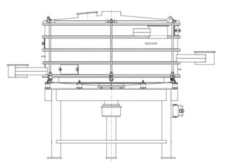 Vibrationssiebmaschine VS, Ansicht im Profil
