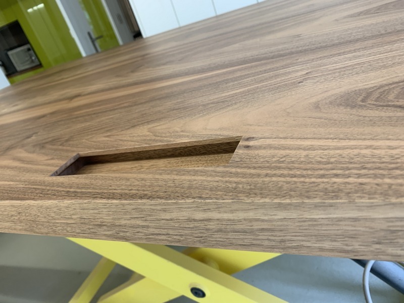 Griffmulde einer furnierten Tür