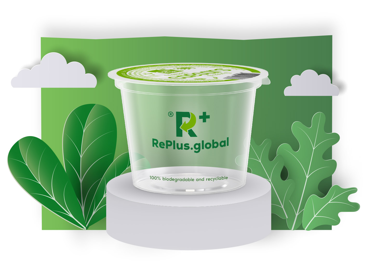RePlus: biologisch abbaubare & recyclefähige PP-Becher