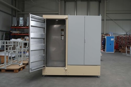 Machine enclosure with doors
