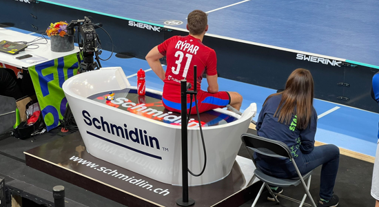 LED-Screen für Strafbank bei der Unihockey-Weltmeisterschaft