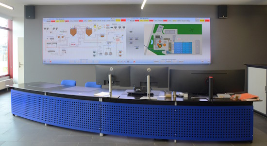 LED-Screen im Kommandoraum ARA Morgental