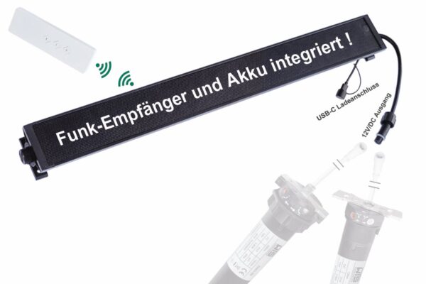 Solar-Akku-Funk-Panel für 12V-Rohrmotoren