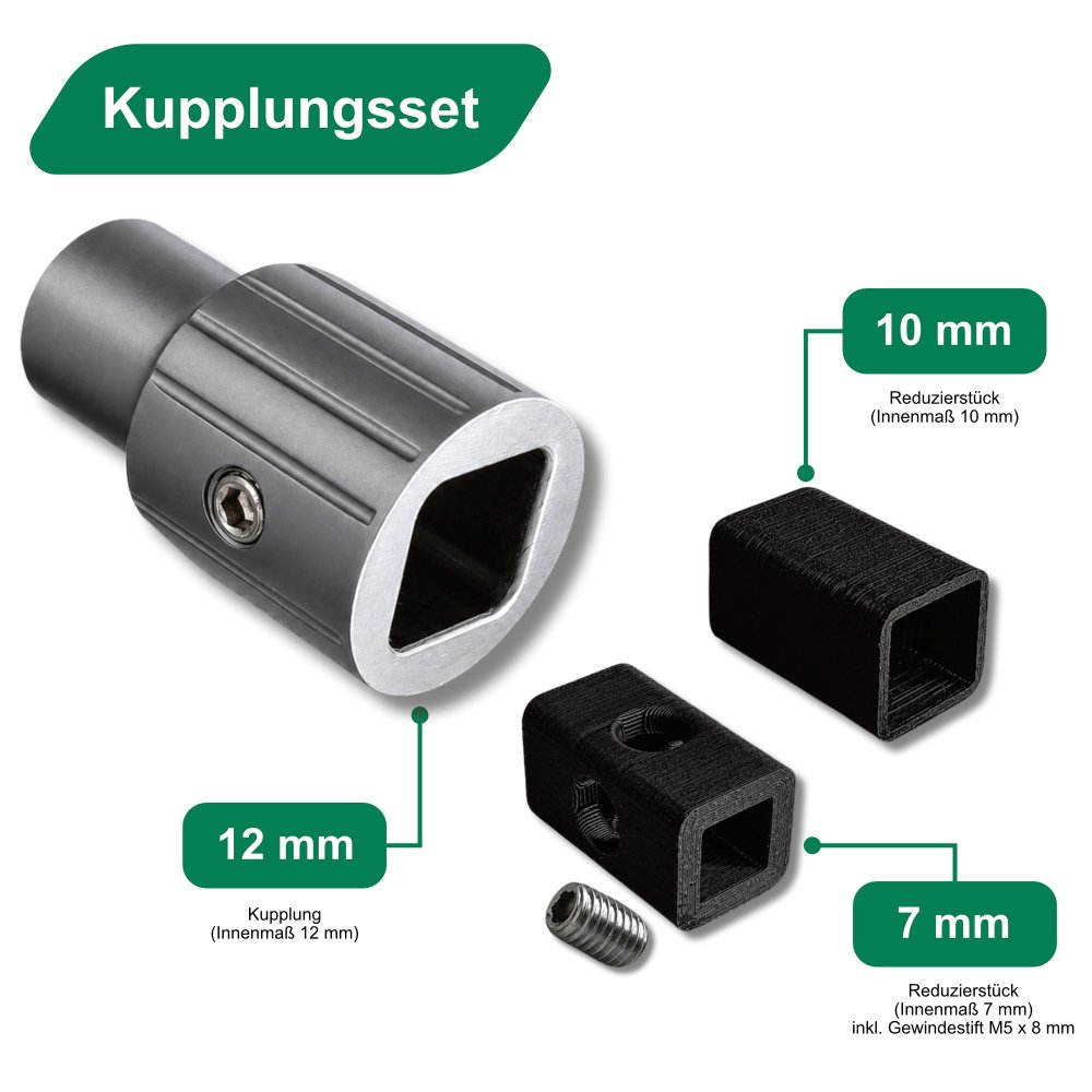 Raffstore-Motor mit Vier-Kant-Kupplungsset