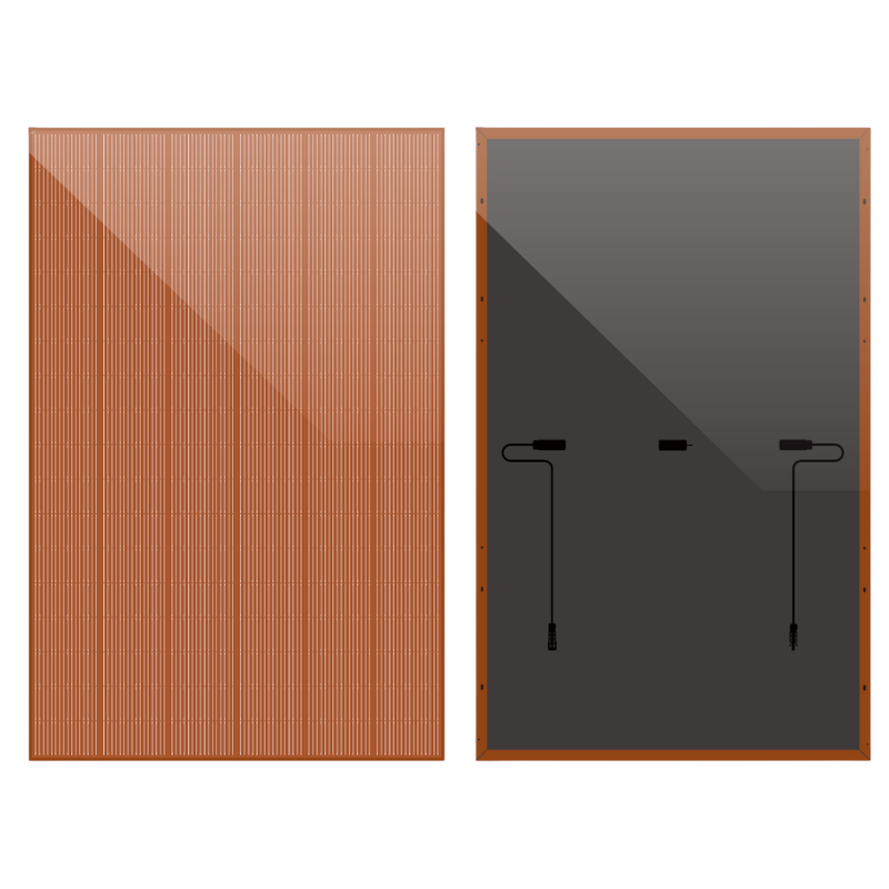 PV-Modul EX390TP-108(HC)(182), 390 W, N-Type, rotes Glas/RAL 8001-Rahmen