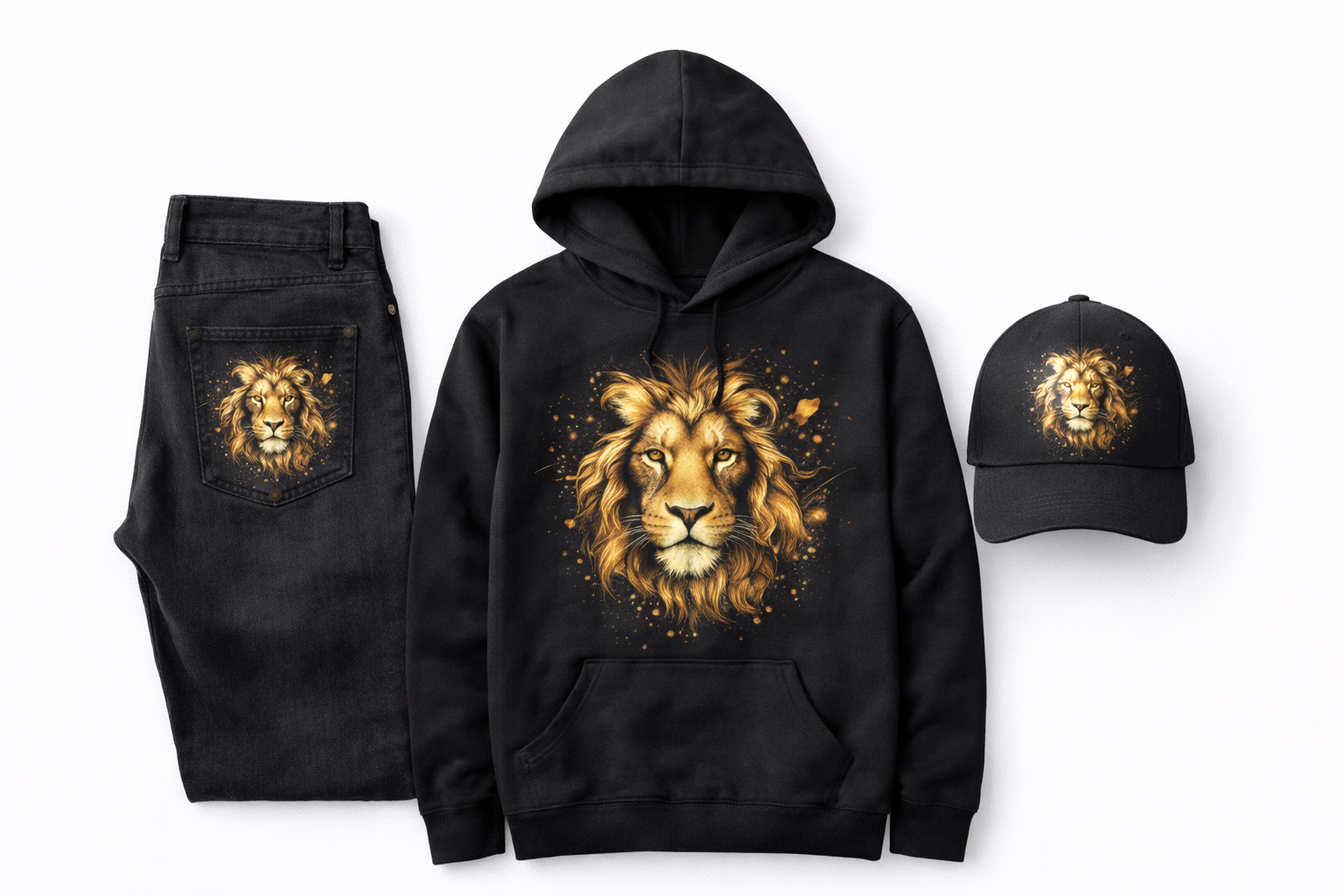 Bedruckte Textilie (Lion-Motiv)