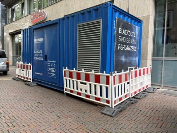 Notstrom-Container in der Essener Innenstadt