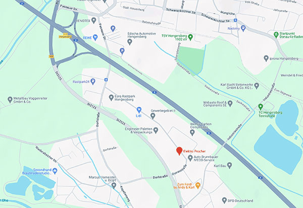 Anfahrt zur Firmenzentrale in Hengersberg