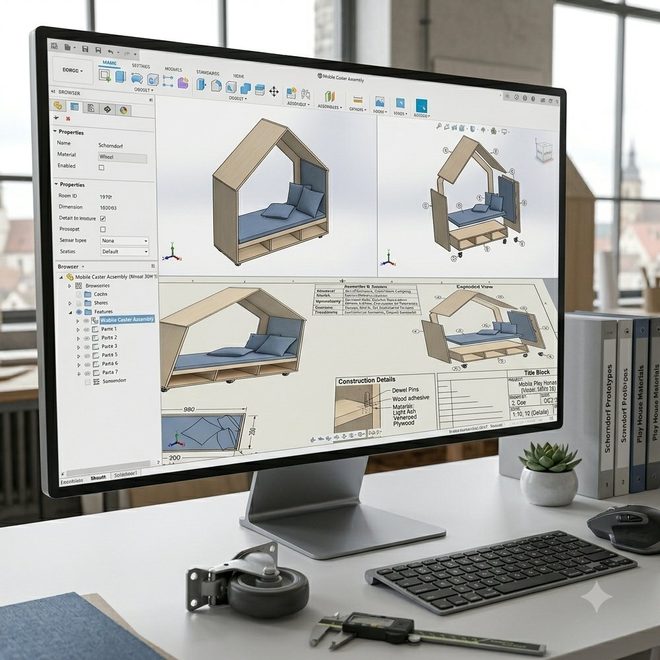 3D-CAD-Planung eines Kindergarten-Raumkonzepts