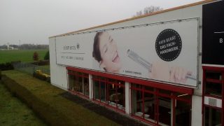 Werbebanner im Spannrahmen