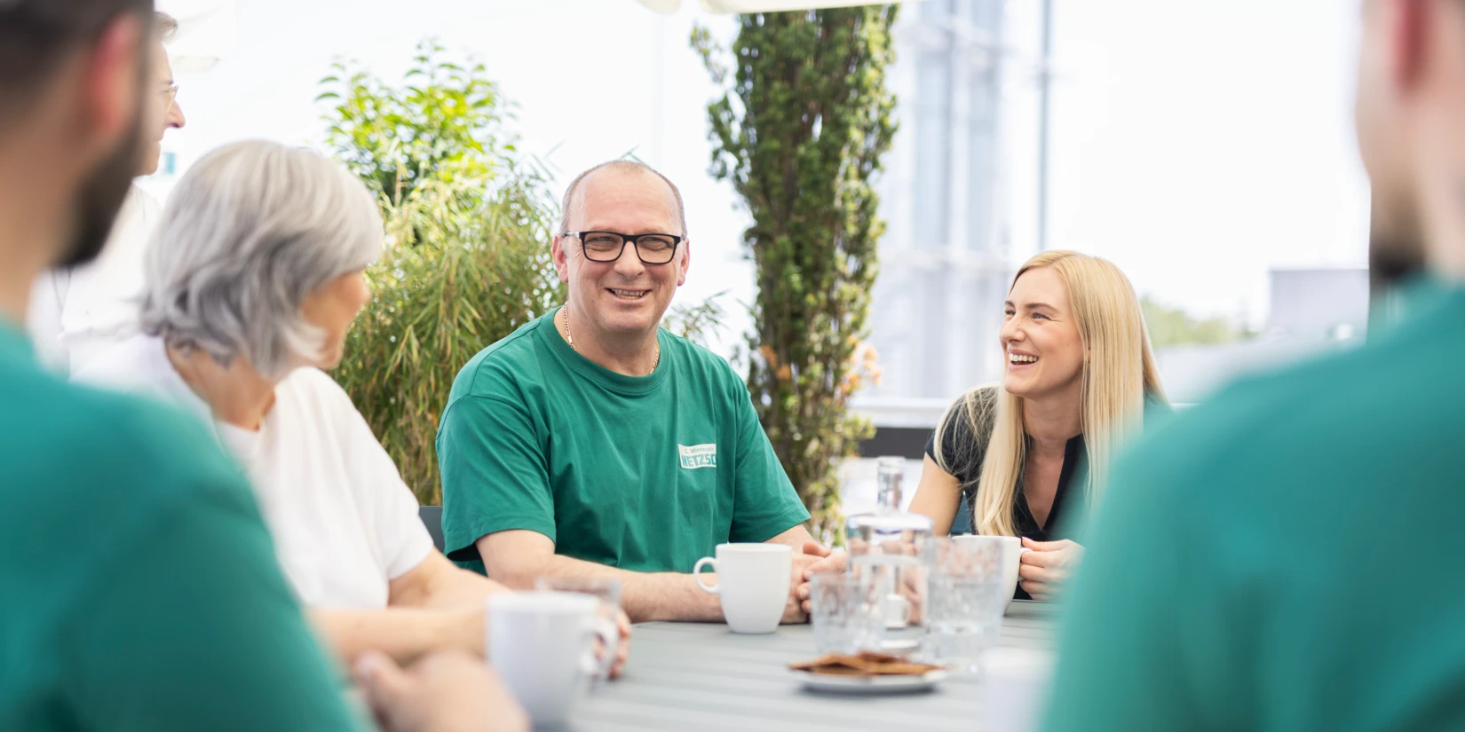 NETZSCH-Team bei der Kaffeepause