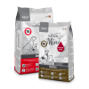 Dry dog food made by meat juice cooking