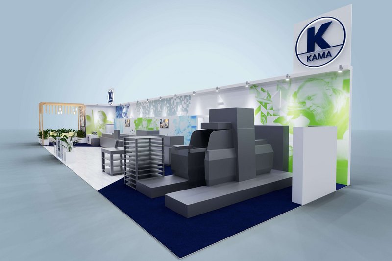 KAMA Messestand auf der drupa
