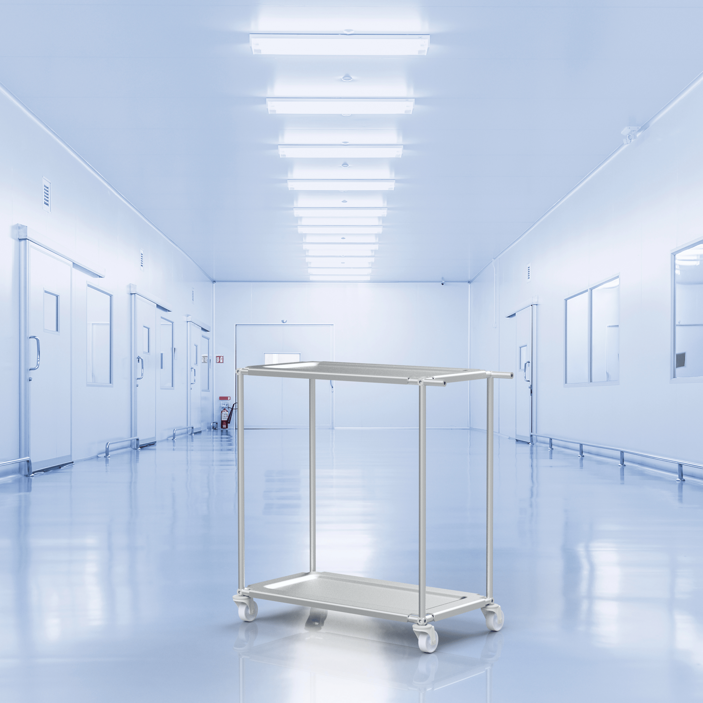 Modulare Wagen und Tische für Labor und Reinraum