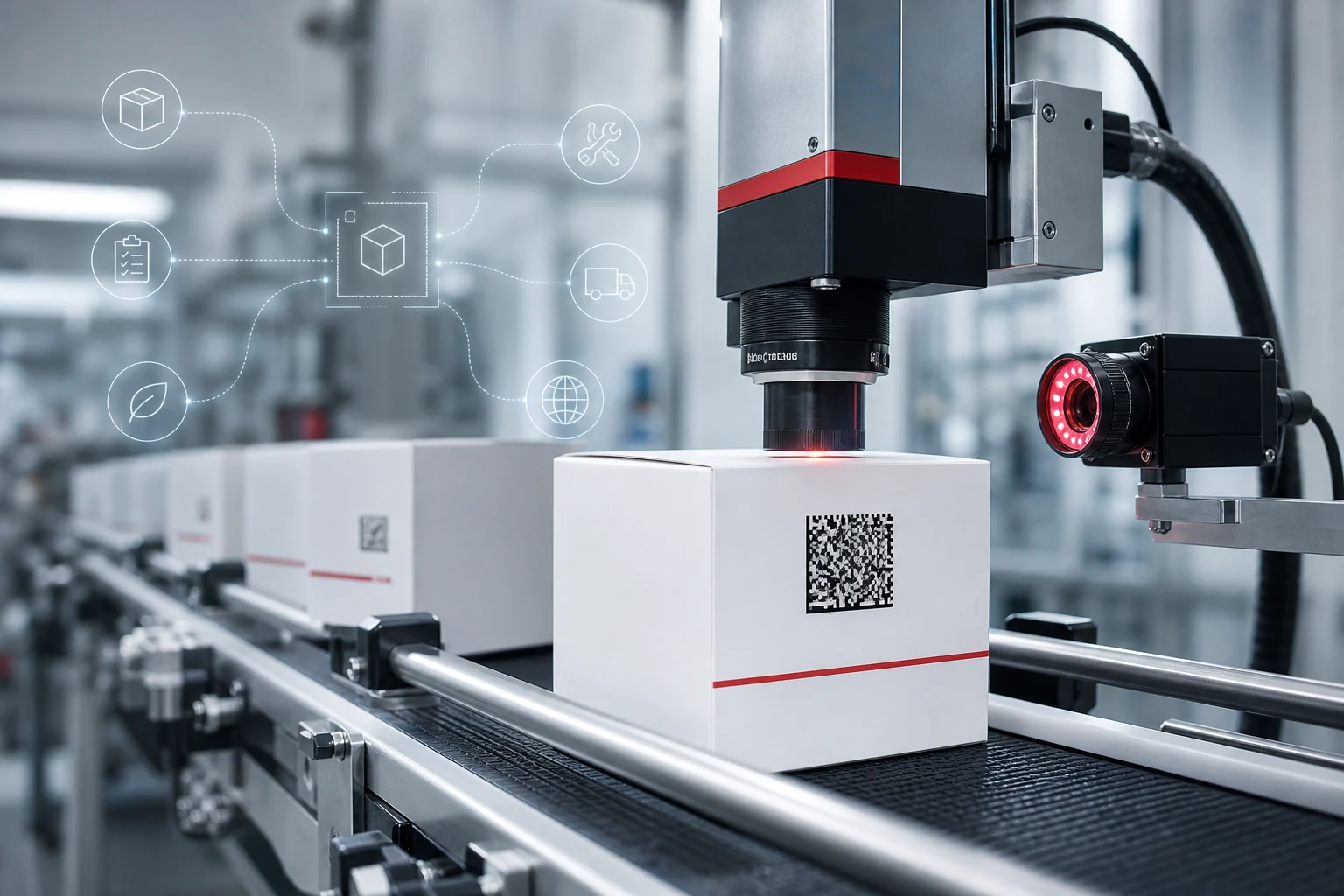 2D-Code-Markierung und Vision-Verifikation für vernetzte Produktinformationen