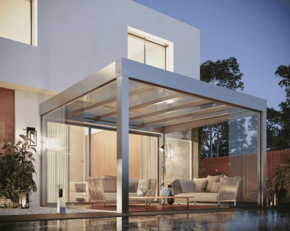 Terrasse mit Verglasung