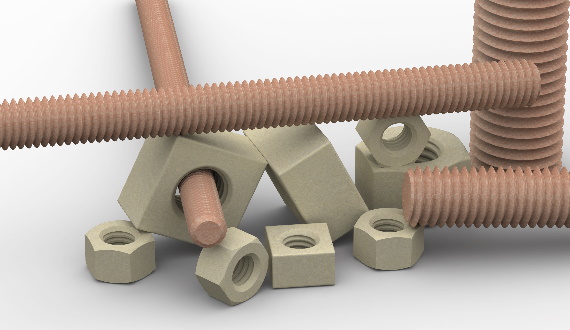 Threaded rods made of GRP material