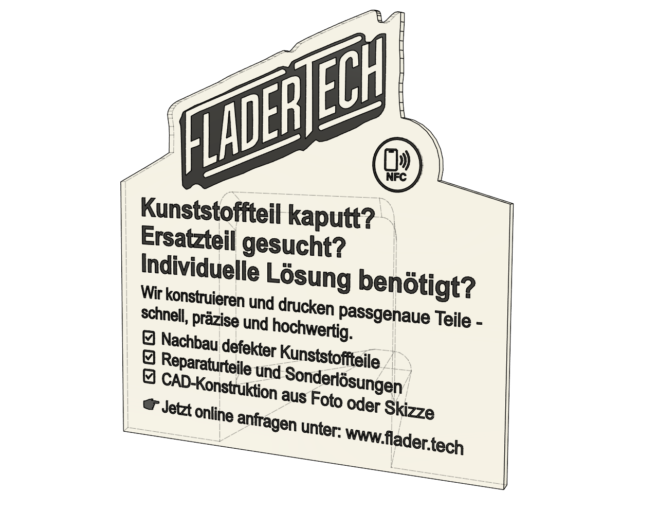 Werbeschild aus CAD-Konstruktion