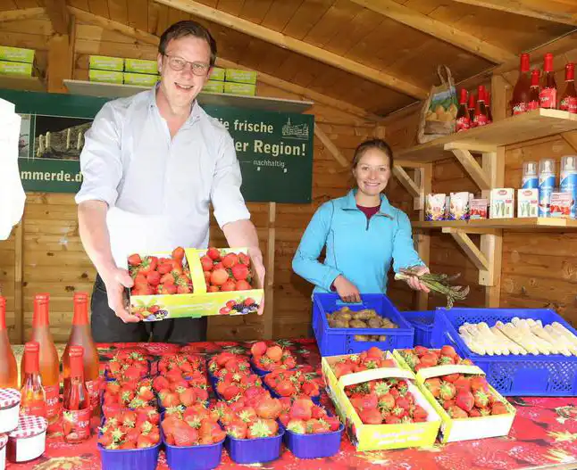 Verkaufsstand Erdbeeren