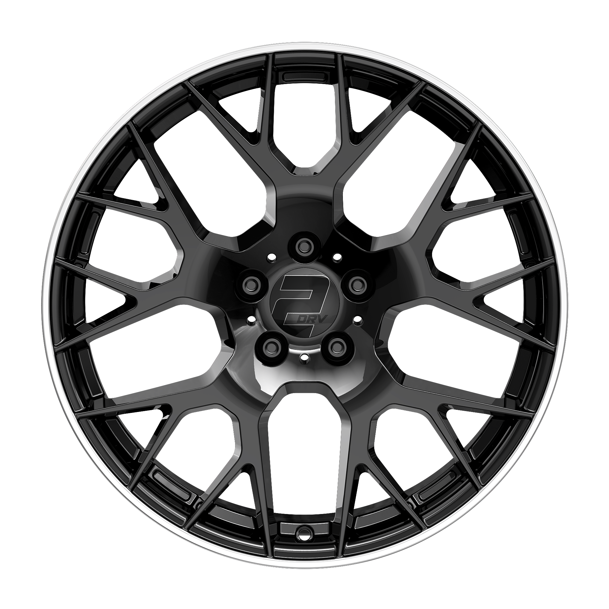 2DRV WH47 Gloss black with high-gloss polished rim