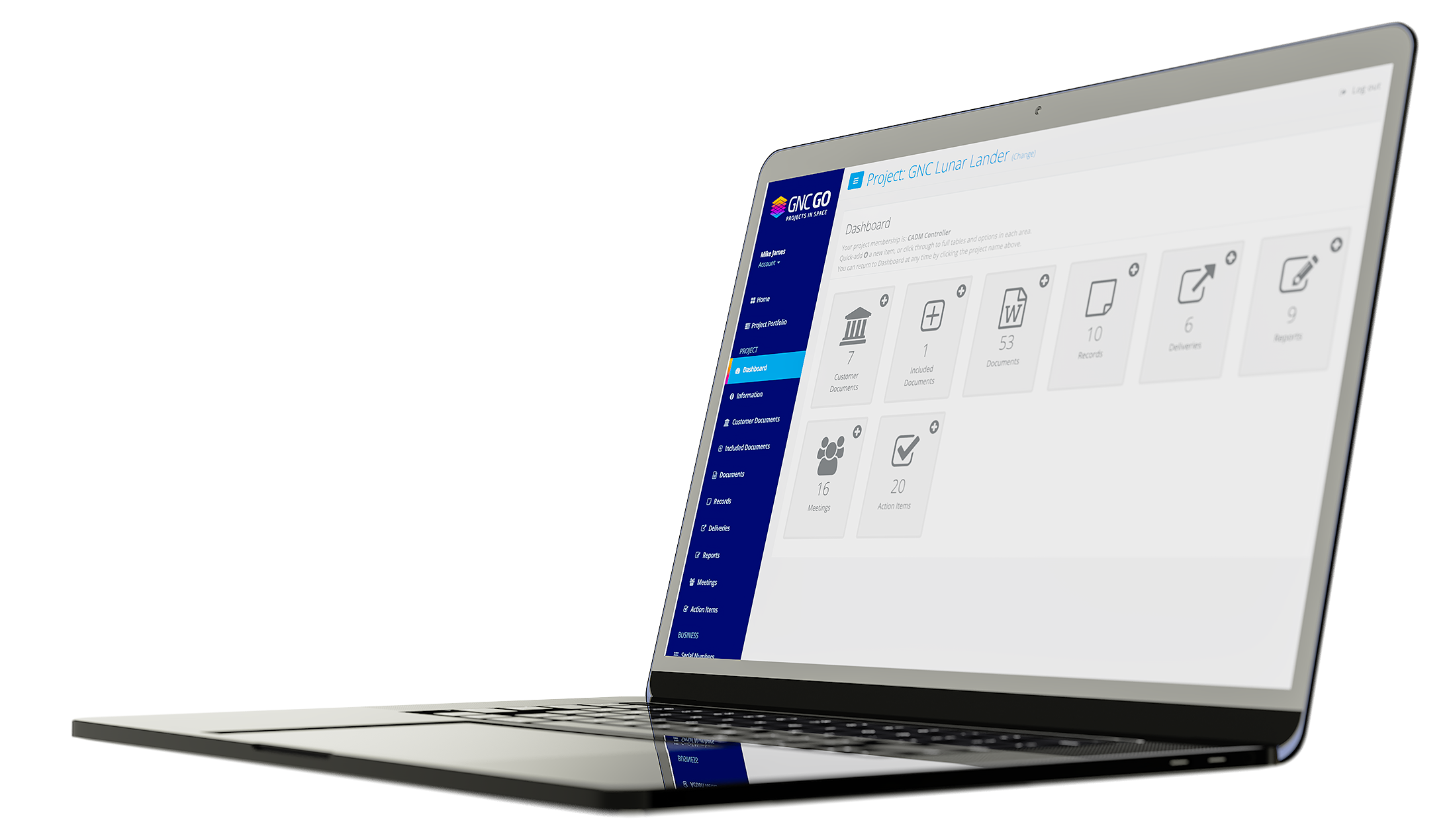 Toolkit-Oberfläche für Projektmanagement