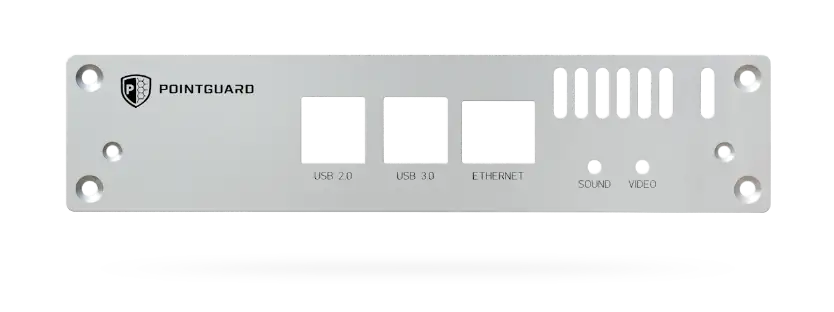 Frontplatte aus natur eloxiertem Aluminium mit HPGL-Gravuren