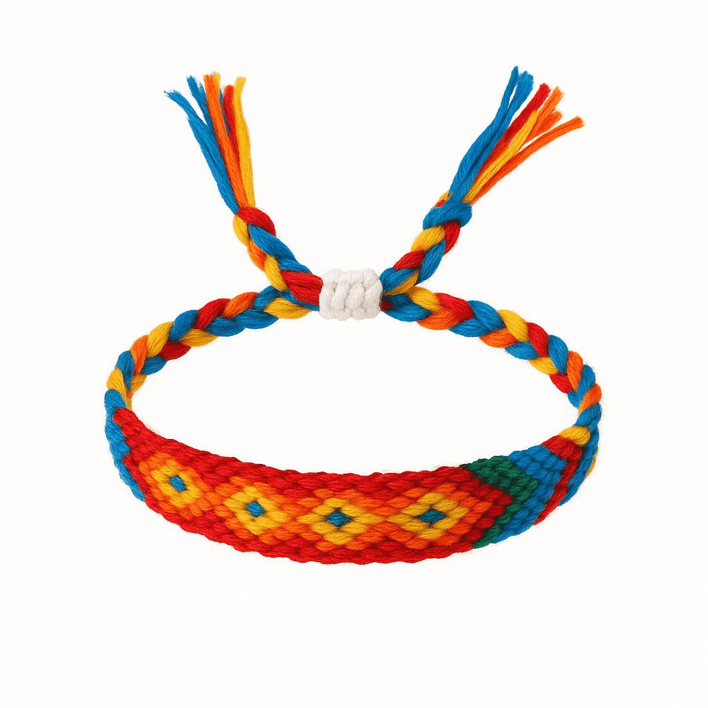 Handmade colourful cotton friendship bracelet