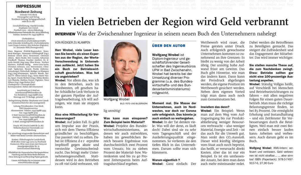 Artikel: Mit Effizienz und Nachhaltigkeit gegen Gewinnschwund (23.11.2020)