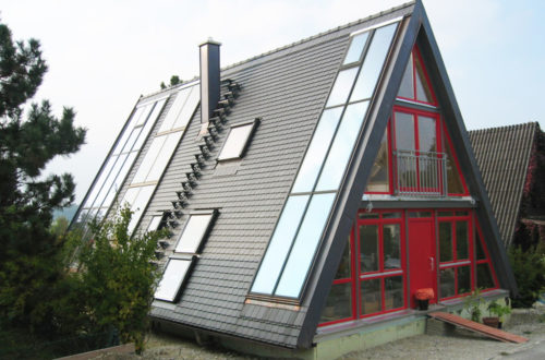 Flat roof with greening